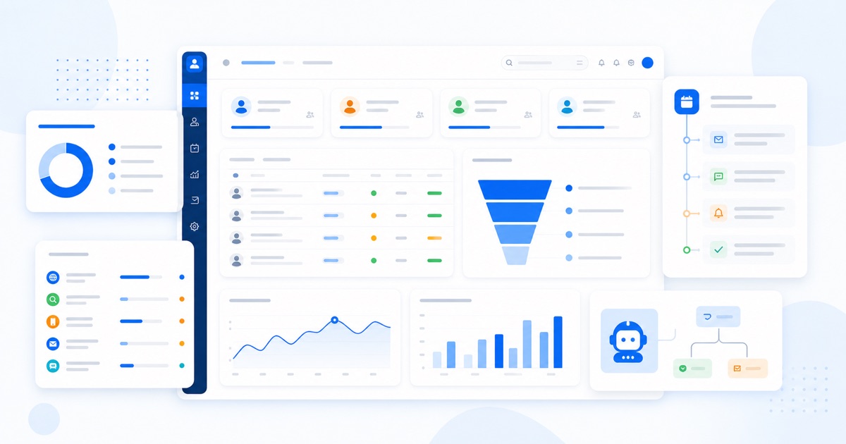 CRM-интерфейс сегментации клиентов после онлайн-записи по услугам, источникам, статусам, оплатам и повторным визитам