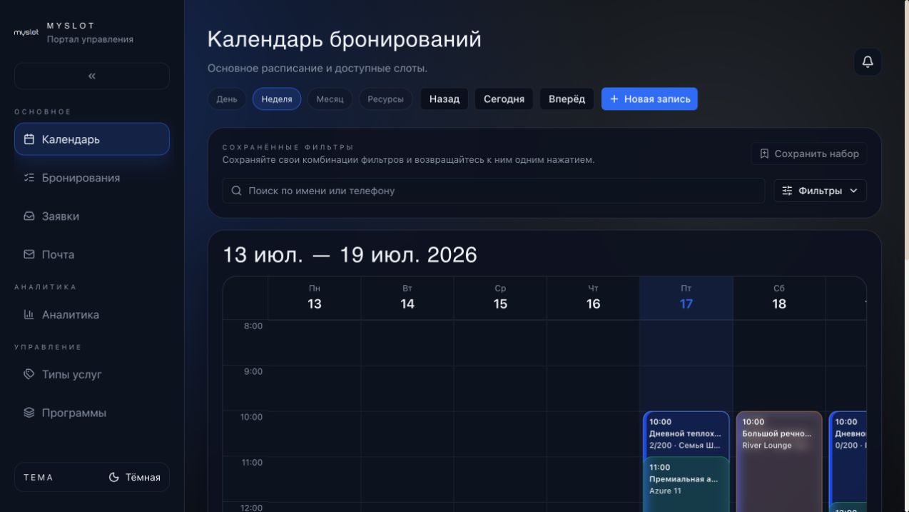 Личный кабинет MySlot
